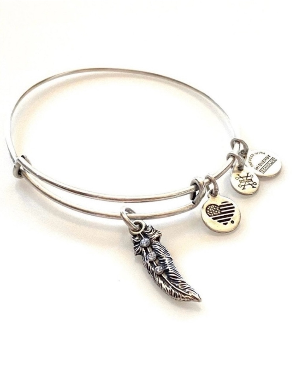 Alex and Ani Feather Charm Bracelet - Silver